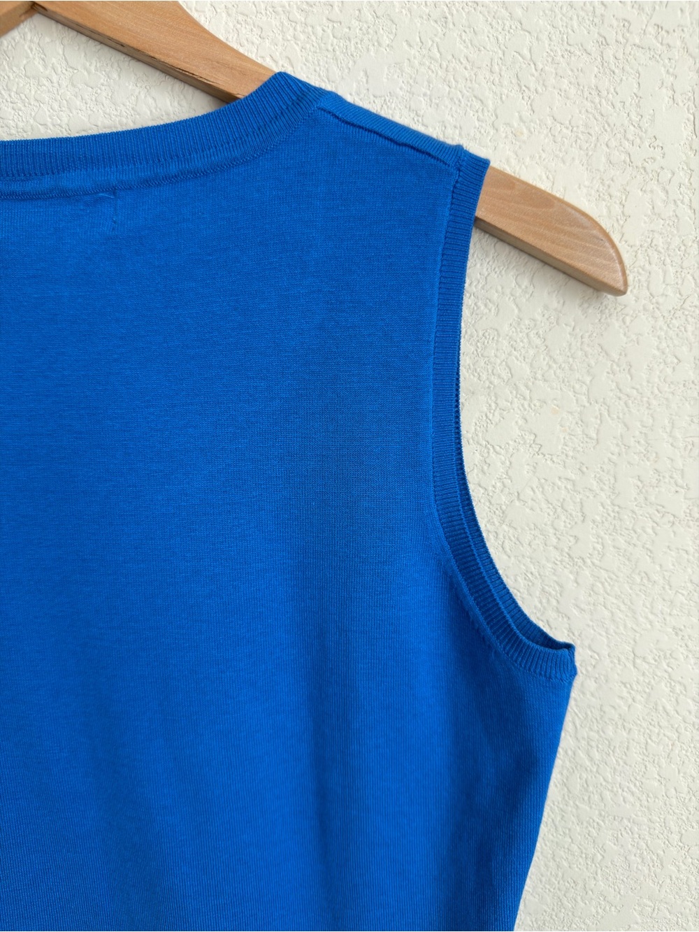 Silk Blend Sleeveless Sweater Tank August Silk M Cobalt Blue Knit Shell Layering - Picture 12 of 15